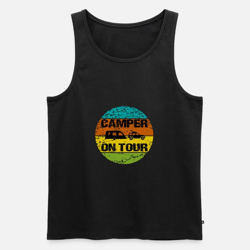 Camping - Männer Premium Bio Tank Top - Schwarz