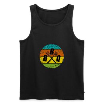 BBQ - Männer Premium Bio Tank Top - Schwarz - Vorne - Michal (187cm)