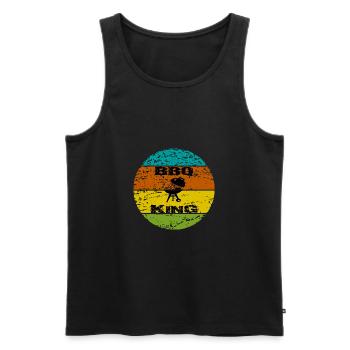 Bbq - Men's Premium Organic Tank Top - black - Front - Michal (187cm)