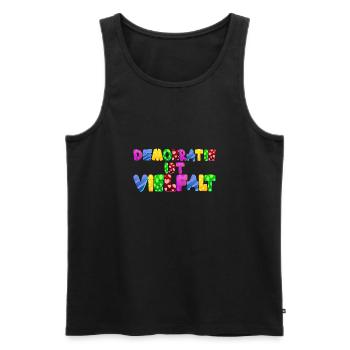 AfD stoppen gegen rechts Demokratie Vielfalt links - Männer Premium Bio Tank Top - Schwarz - Vorne - Michal (187cm)