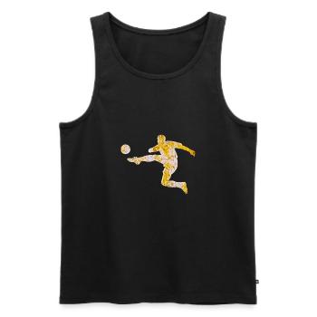 Footballer Silhouette - Men's Premium Organic Tank Top - black - Front - Michal (187cm)