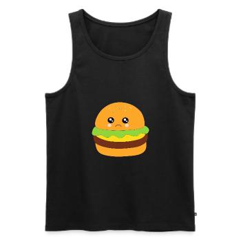 Burgers, fast food, eat, cook - Men's Premium Organic Tank Top - black - Front - Michal (187cm)