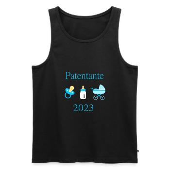 Patentante 2023 Taufe Geburt Junge - Männer Premium Bio Tank Top - Schwarz - Vorne - AI Model Male 178 light (178cm)