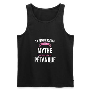 Pétanque idéale mythe cadeau noël - Débardeur bio Premium Homme - noir - Devant - Michal (187cm)