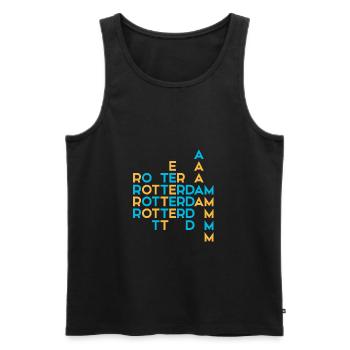 Rotterdam - Pays-Bas - Pays-Bas - Randstad - Débardeur bio Premium Homme - noir - Devant - AI Model Male 178 light (178cm)
