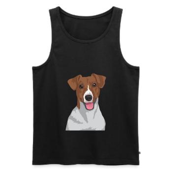 Jack Russell Terrier Hund - Jack Russell Terrier - Männer Premium Bio Tank Top - Schwarz - Vorne - Michal (187cm)