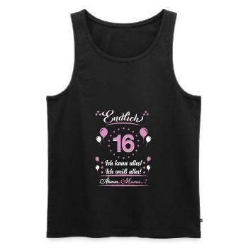 16 Geburtstag Endlich 16 - Männer Premium Bio Tank Top - Schwarz - Vorne - Michal (187cm)