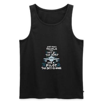Aviation For Most People Sky is the limit pilot - Men's Premium Organic Tank Top - black - Front - AI Model Male 178 light (178cm)