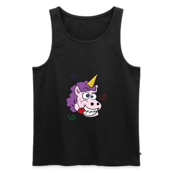 Verrücktes Einhorn - Männer Premium Bio Tank Top - Schwarz - Vorne - AI Model Male 178 light (178cm)