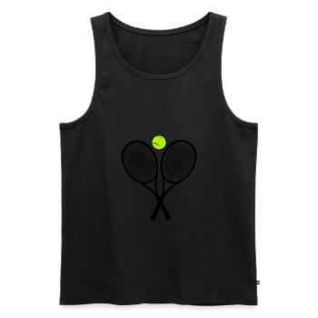 raquette de tennis - Débardeur bio Premium Homme - noir - Devant - Michal (187cm)