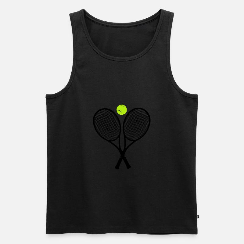 Tennisschläger - Männer Premium Bio Tank Top - Schwarz