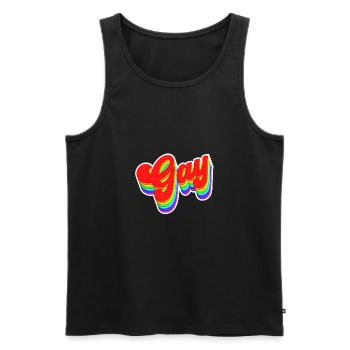 Regenbogen Gay Pansexuell Bi LGBTQ LGBT Geschenk - Männer Premium Bio Tank Top - Schwarz - Vorne - AI Model Male 178 light (178cm)