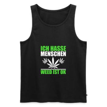 KIFFEN WEED DROGEN CANNABIS AMSTERDAM JOINT BONG - Männer Premium Bio Tank Top - Schwarz - Vorne - Michal (187cm)