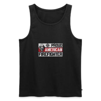 | Fire Brigade Hero | Glory to the firefighters - Men's Premium Organic Tank Top - black - Front - AI Model Male 178 light (178cm)