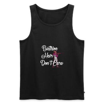 Biathlon Hair don´t Care Wintersport Schnee - Männer Premium Bio Tank Top - Schwarz - Vorne - AI Model Male 178 light (178cm)