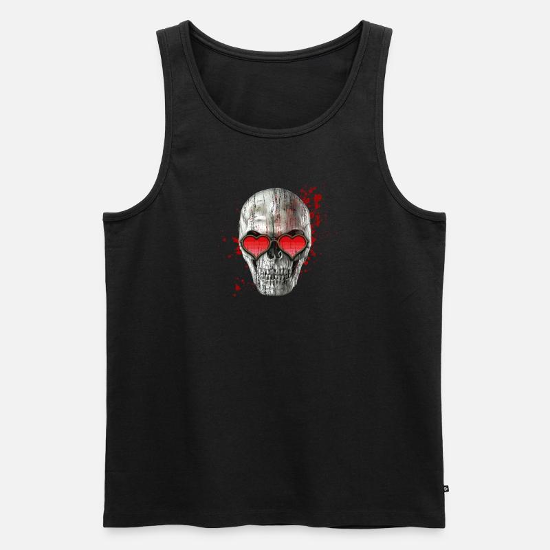 Love skull - Männer Premium Bio Tank Top - Schwarz