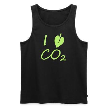 I love full green CO2 - Débardeur bio Premium Homme - noir - Devant - AI Model Male 178 light (178cm)