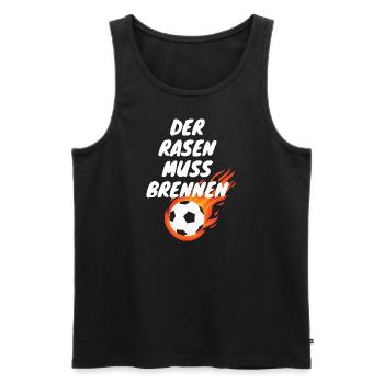 Der Rasen muss brennen WM Tshirt Fußball - Männer Premium Bio Tank Top - Schwarz - Vorne - Michal (187cm)