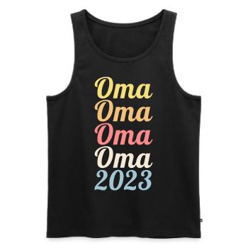 Großmutter 2023 Schwanger Werdende Oma - Männer Premium Bio Tank Top - Schwarz - Vorne - Michal (187cm)