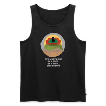 Just a cat - Männer Premium Bio Tank Top - Schwarz - Vorne - Michal (187cm)
