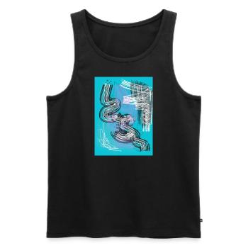 Verrückte Siebziger Retro Liebe - Männer Premium Bio Tank Top - Schwarz - Vorne - AI Model Male 178 light (178cm)