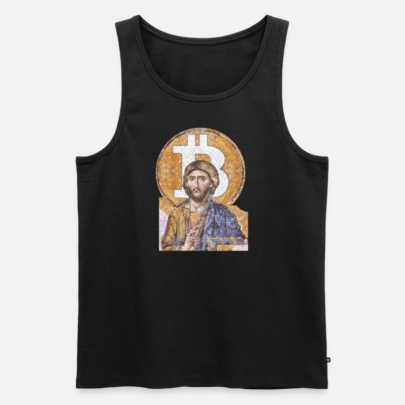 The Second Coming - BTC Messiah - Männer Premium Bio Tank Top - Schwarz