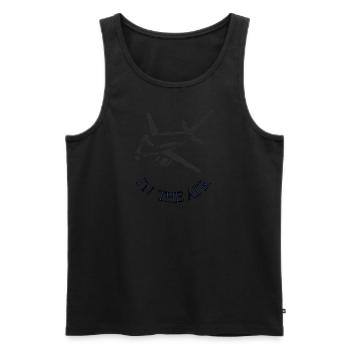 Flugzeug fliegen Pilot Geschenk Flugplatz Kampfjet - Männer Premium Bio Tank Top - Schwarz - Vorne - Michal (187cm)