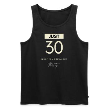 JUST 30 design for its 30th birthday in 1993 - Men's Premium Organic Tank Top - black - Front - Michal (187cm)