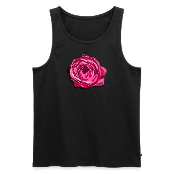 Fleur d’une rose rouge - Débardeur bio Premium Homme - noir - Devant - AI Model Male 178 light (178cm)