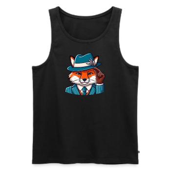 Mafioso Fox - Men's Premium Organic Tank Top - black - Front - AI Model Male 178 light (178cm)