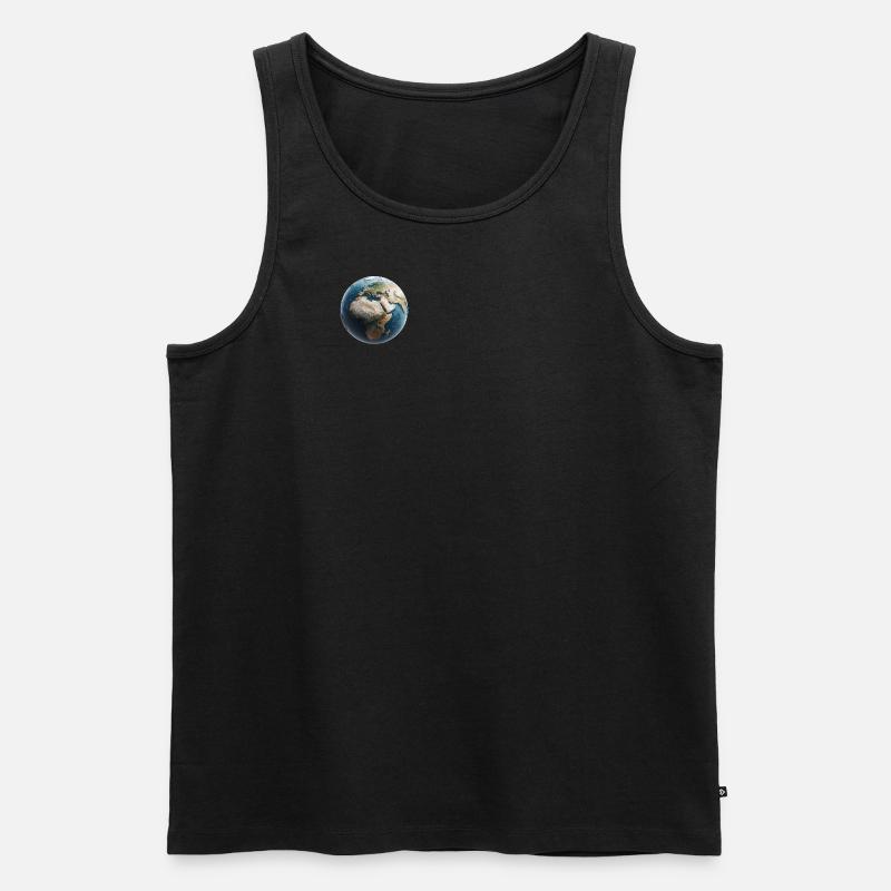 Planet Erde Polygon - Männer Premium Bio Tank Top - Schwarz