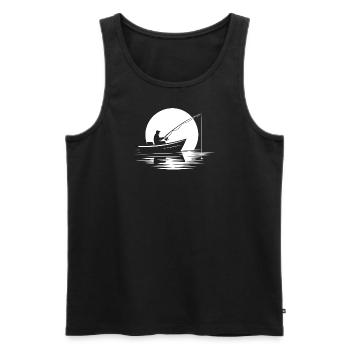 Angeln bei Nacht - Männer Premium Bio Tank Top - Schwarz - Vorne - Michal (187cm)