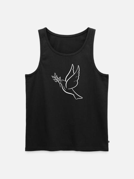 Fredsdue, håndtegnet. Symbol for fred - Herre Premium økologisk tanktop - sort