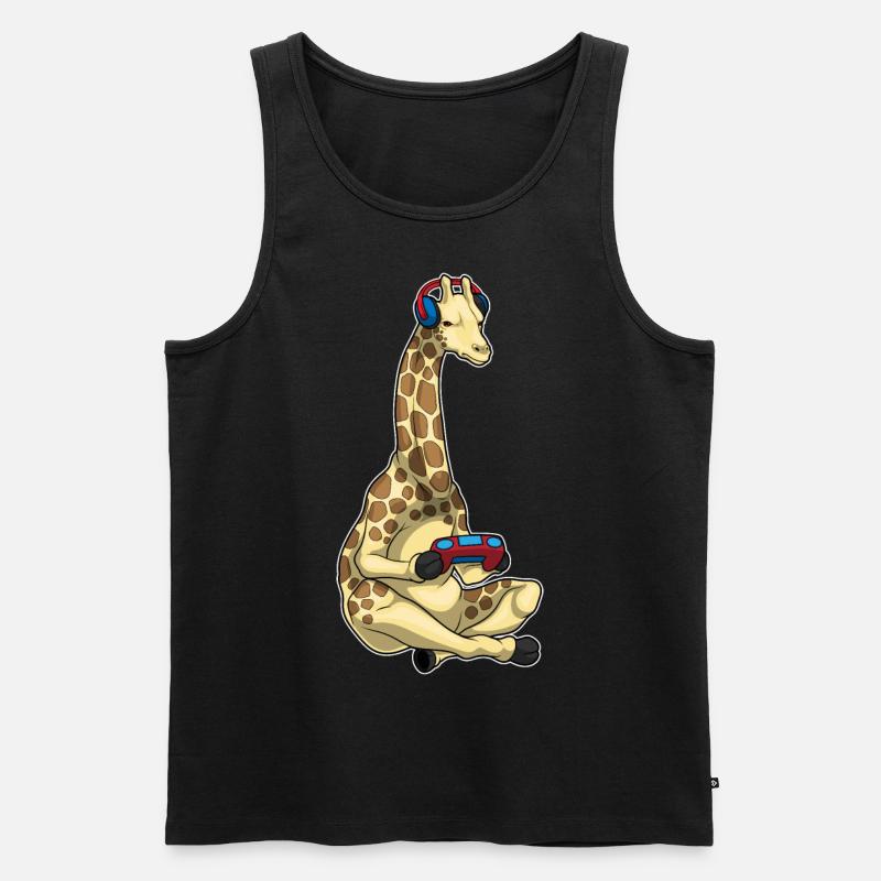Giraffe Gamer Controller - Men's Premium Organic Tank Top - black