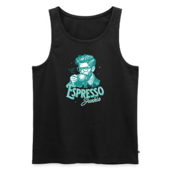 Espresso Yourself - Männer Premium Bio Tank Top - Schwarz - Vorne - Michal (187cm)