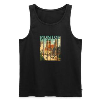 Chemise Munich Skyline - Débardeur bio Premium Homme - noir - Devant - AI Model Male 178 light (178cm)