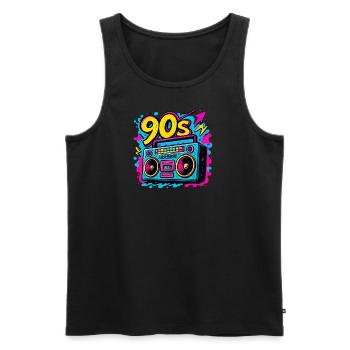 Boombox der 90er - Männer Premium Bio Tank Top - Schwarz - Vorne - Michal (187cm)