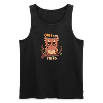 Owlways Tire - Men's Premium Organic Tank Top - black - Front - AI Model Male 178 light (178cm)