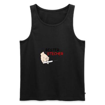 Neues T-Shirt Bester Stecher Geschenkidee - Männer Premium Bio Tank Top - Schwarz - Vorne - Michal (187cm)
