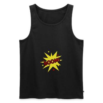 BOOM ! - Männer Premium Bio Tank Top - Schwarz - Vorne - AI Model Male 178 light (178cm)