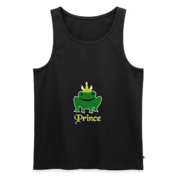 Animals, the frog prince - animals, the frog king - Men's Premium Organic Tank Top - black - Front - AI Model Male 178 light (178cm)