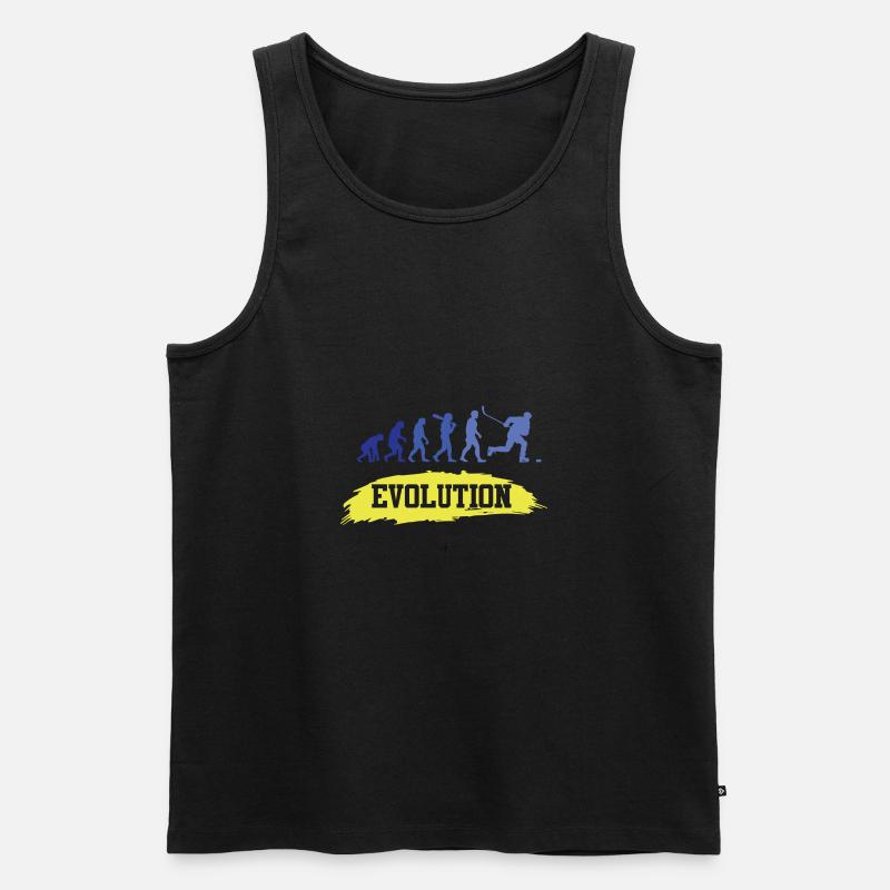 Ice Hockey Funny Evolution - Men's Premium Organic Tank Top - black