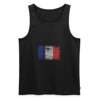 Frankreich Flagge Trikolore Paris Nizza Lyon EU - Männer Premium Bio Tank Top - Schwarz - Vorne - Michal (187cm)