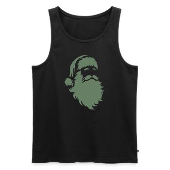 Santa Claus Silhouette: Weihnachtliche Magie - Männer Premium Bio Tank Top - Schwarz - Vorne - Michal (187cm)