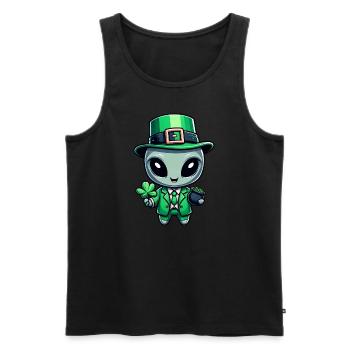 Conception de célébration extraterrestre extraterrestre de la Saint-Patrick - Débardeur bio Premium Homme - noir - Devant - Michal (187cm)