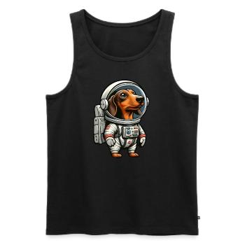 Dackel im Weltraum Astronautenabenteuer - Männer Premium Bio Tank Top - Schwarz - Vorne - Michal (187cm)