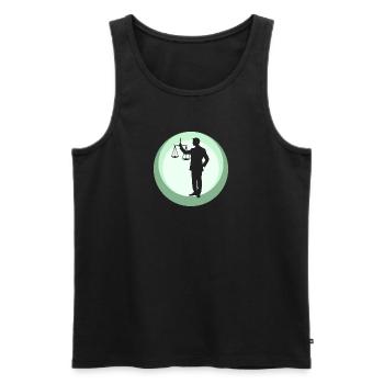 Gericht Behandlung Versicherung - Männer Premium Bio Tank Top - Schwarz - Vorne - AI Model Male 178 light (178cm)