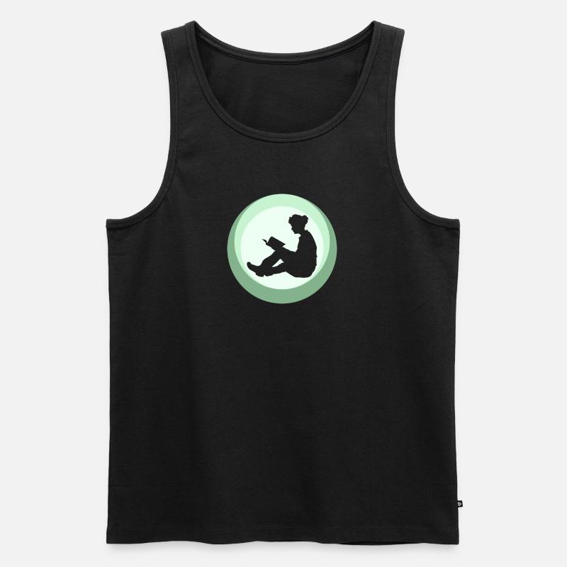 Leseratte Writing Buch - Männer Premium Bio Tank Top - undefined
