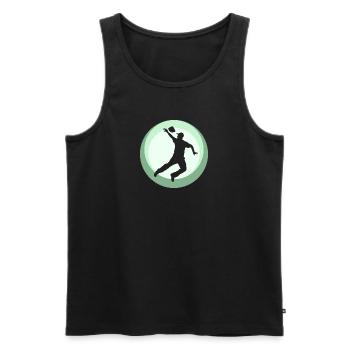 Cornhole Turnier Säckchen - Männer Premium Bio Tank Top - Schwarz - Vorne - AI Model Male 178 light (178cm)