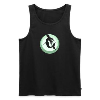 Mermaid Neptune Manatee - Men's Premium Organic Tank Top - black - Front - Michal (187cm)